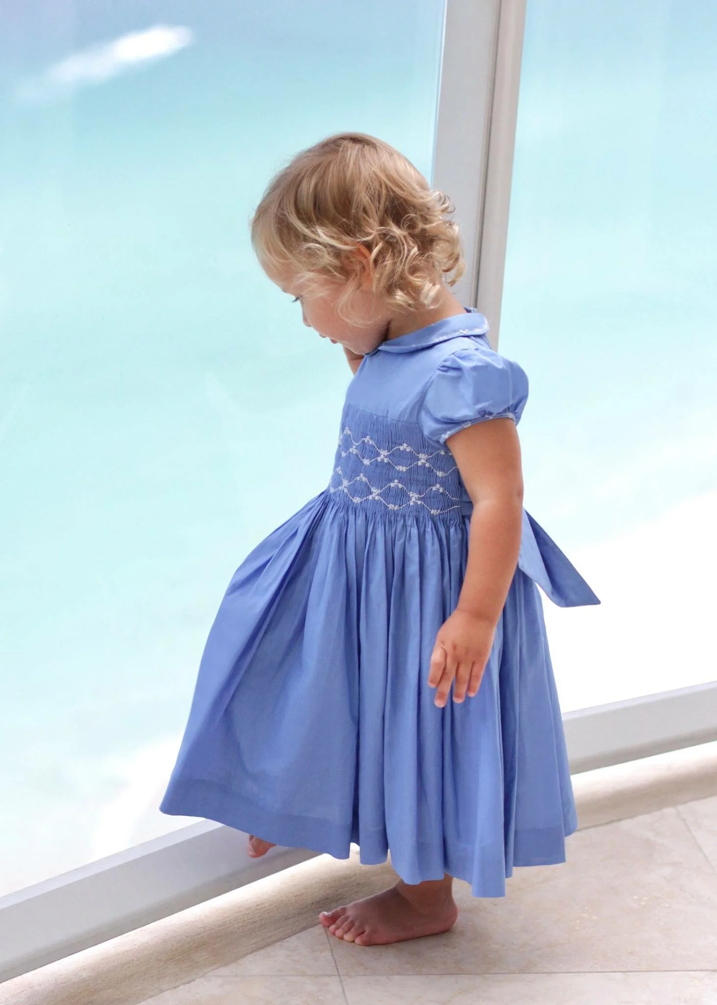 Lavender blue smocked dress