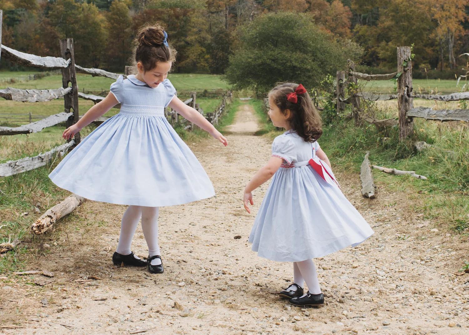 Cerise smocked dresses