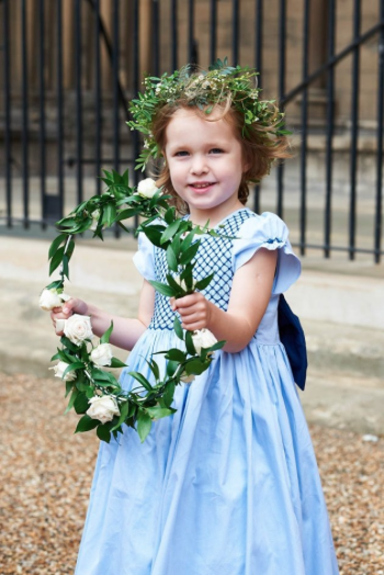 Special order of handmade smocked dresses for the wedding of Laline Hay