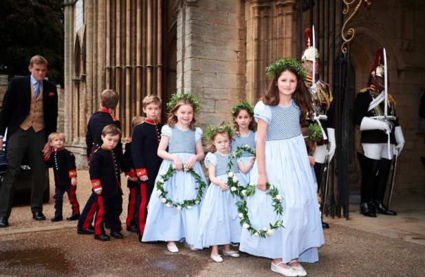 Special order of handmade smocked dresses for the wedding of Laline Hay