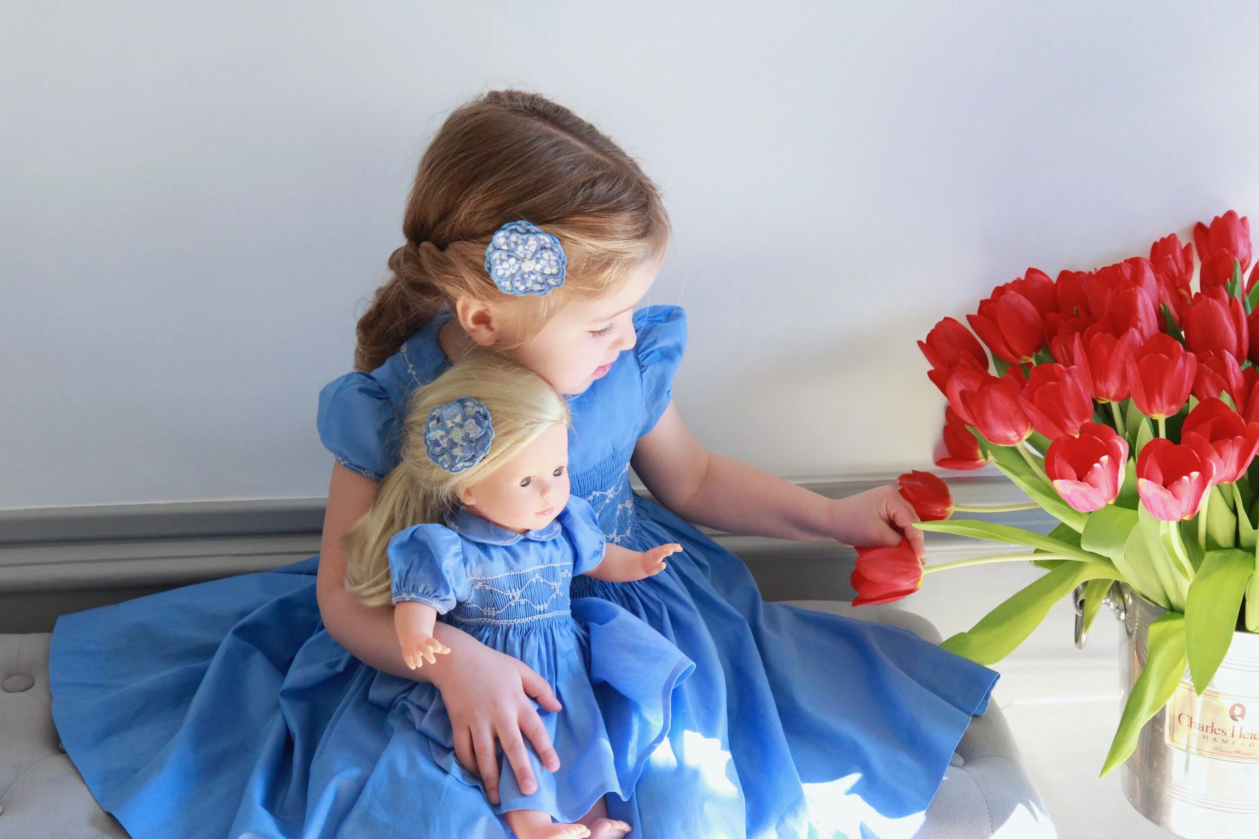 Handmade Cerise smocked dress