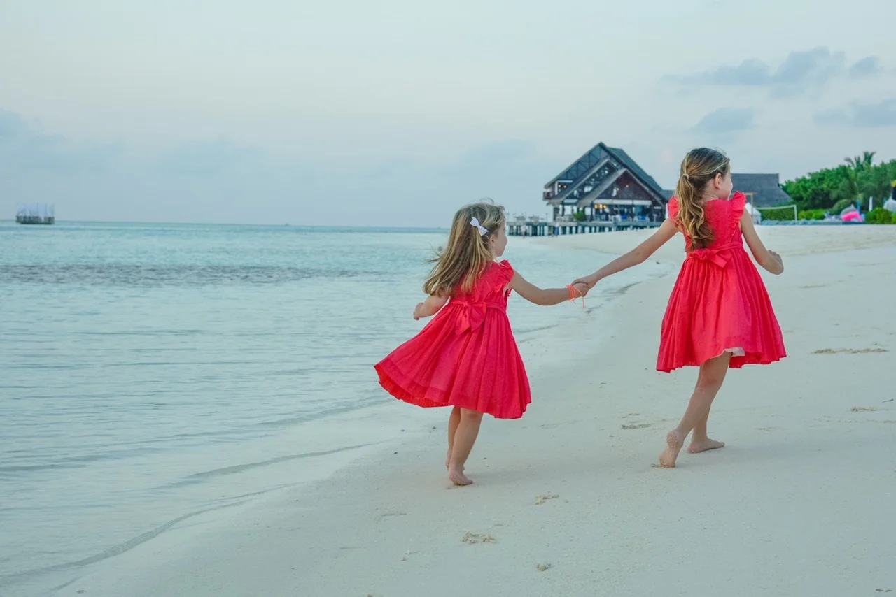 Handmade red smocked dress - children's boutique Paris