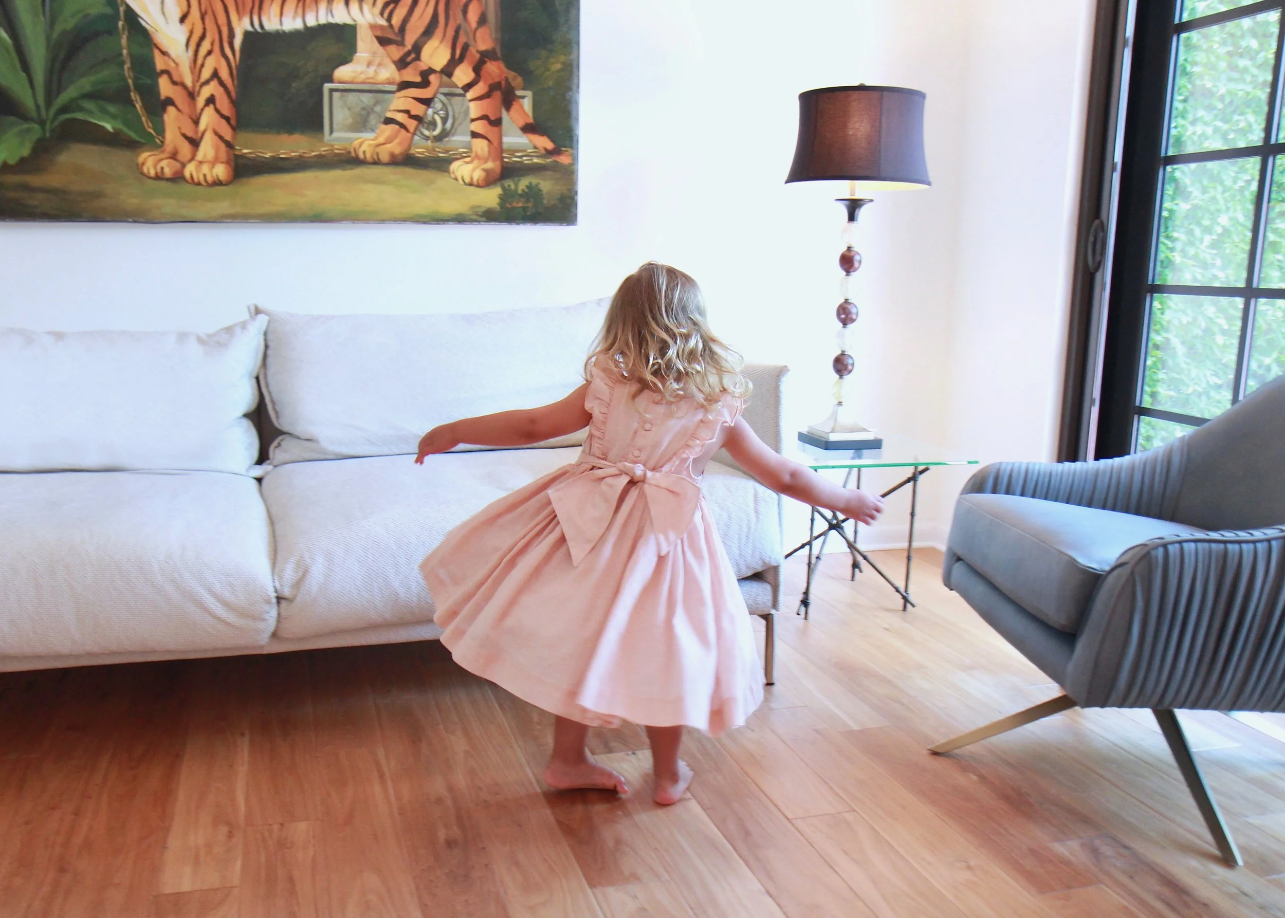 Handmade smocked Netti dress with tulle lining - Paris boutique for kids