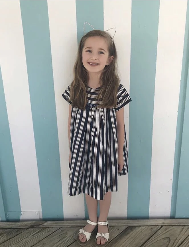 Handmade  striped summer dress - children's boutique Paris