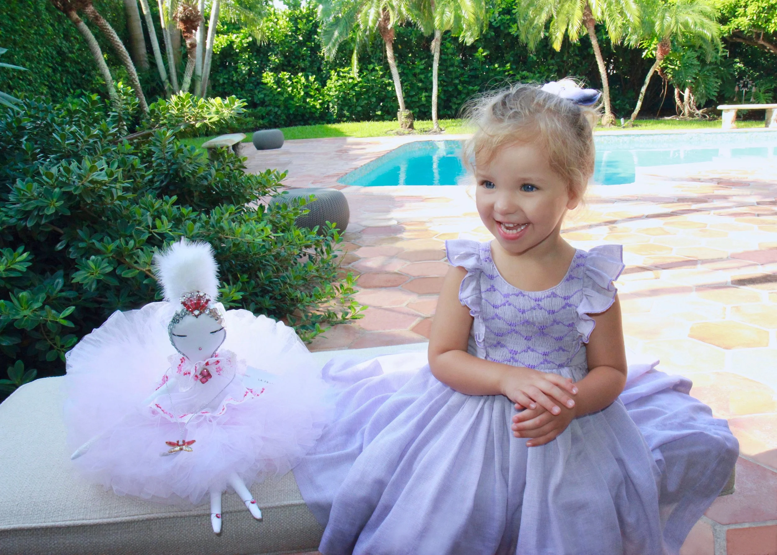 Handmade violet Netti smocked dress