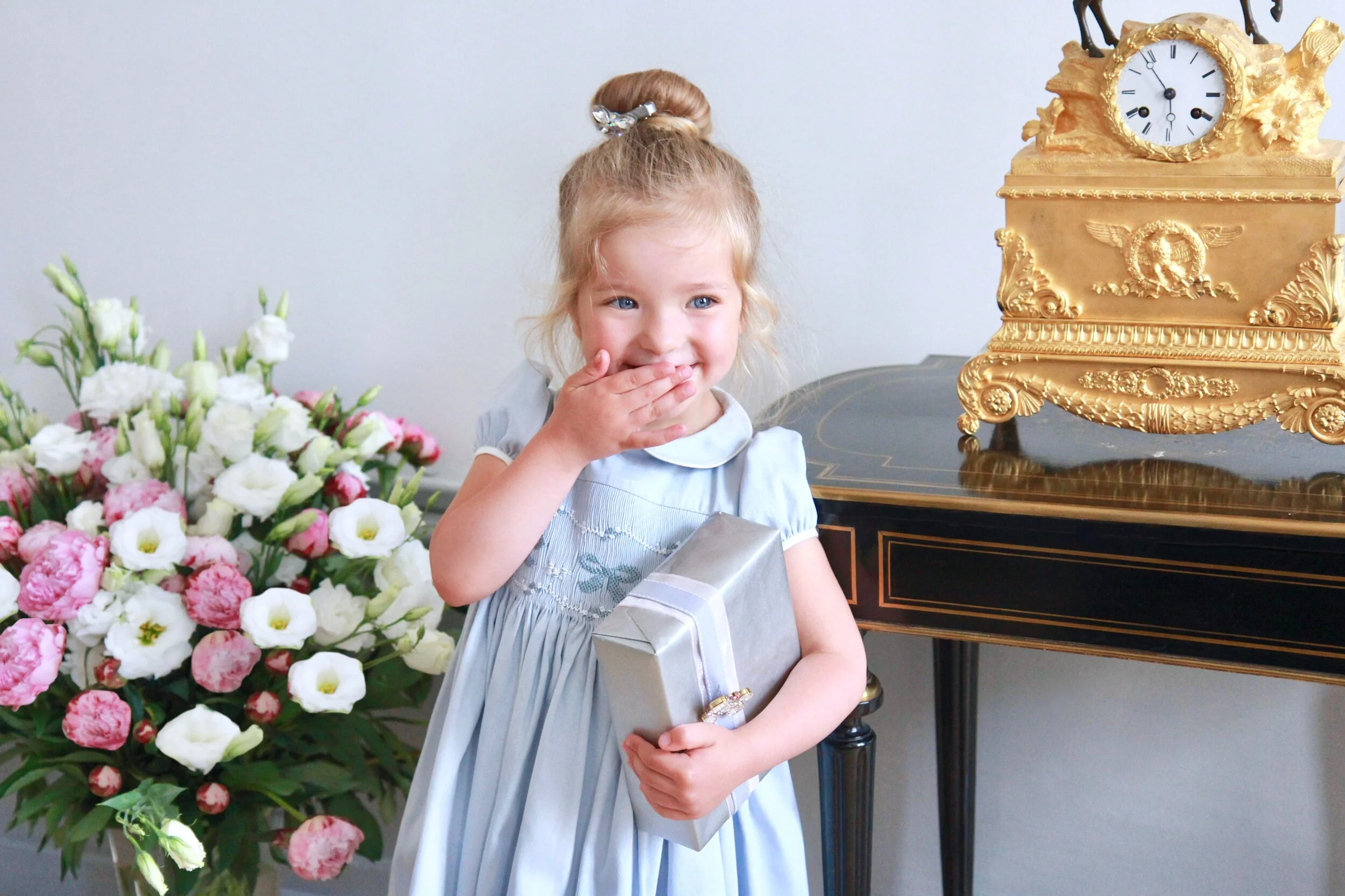 Handmade Cerise smocked dress