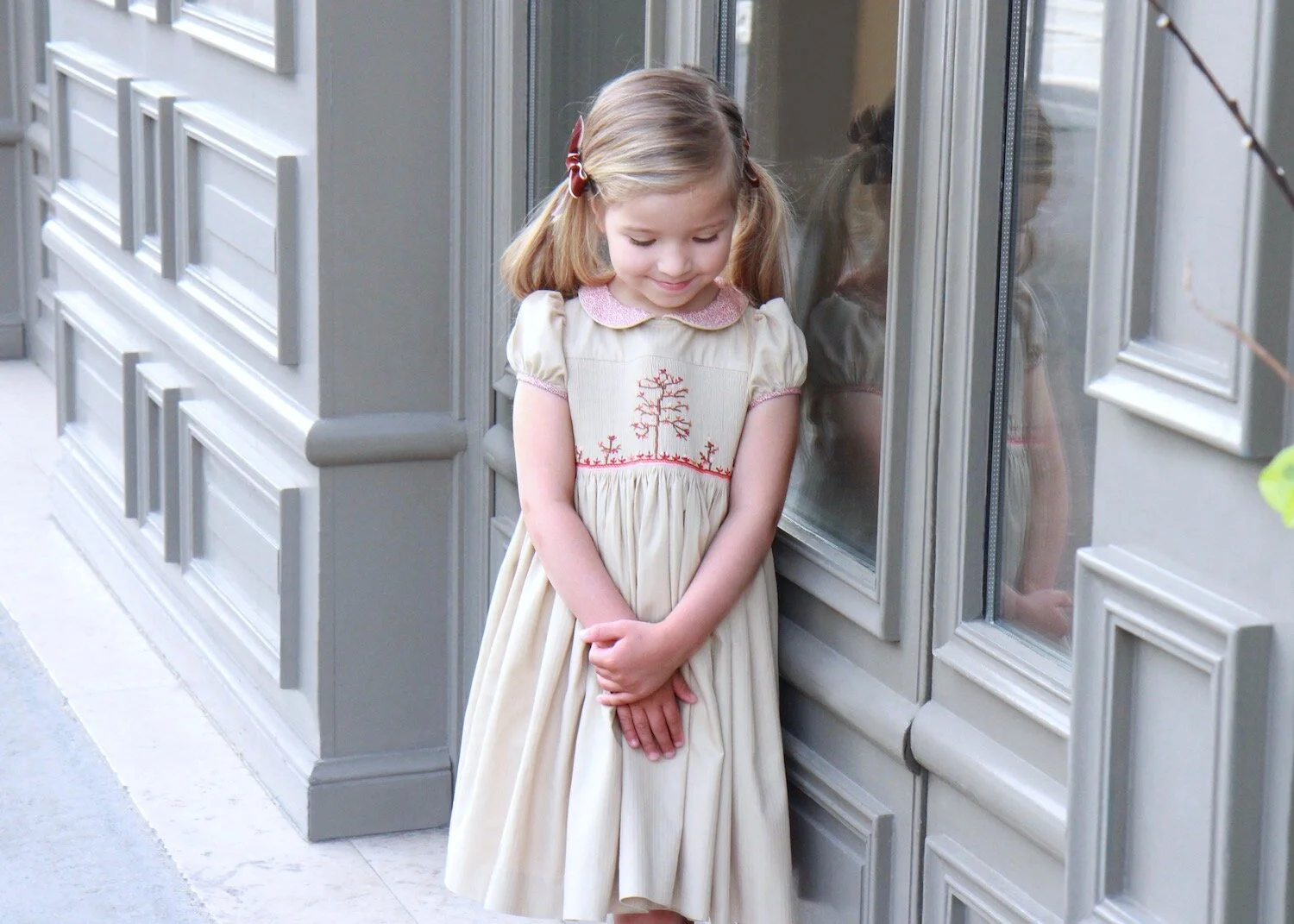 Robe à smocks Cerise automnale