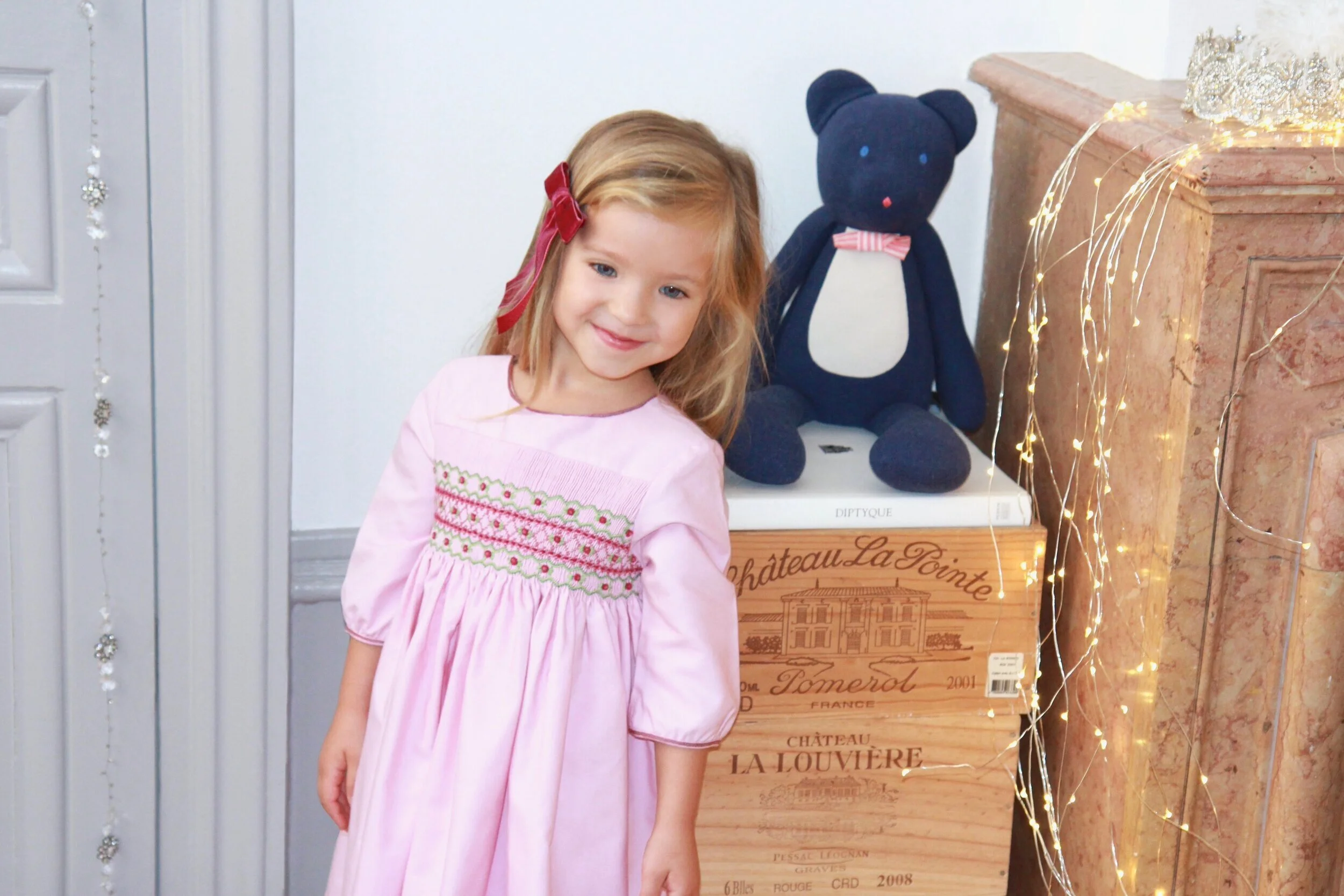 Coco - Handmade blue linen bear