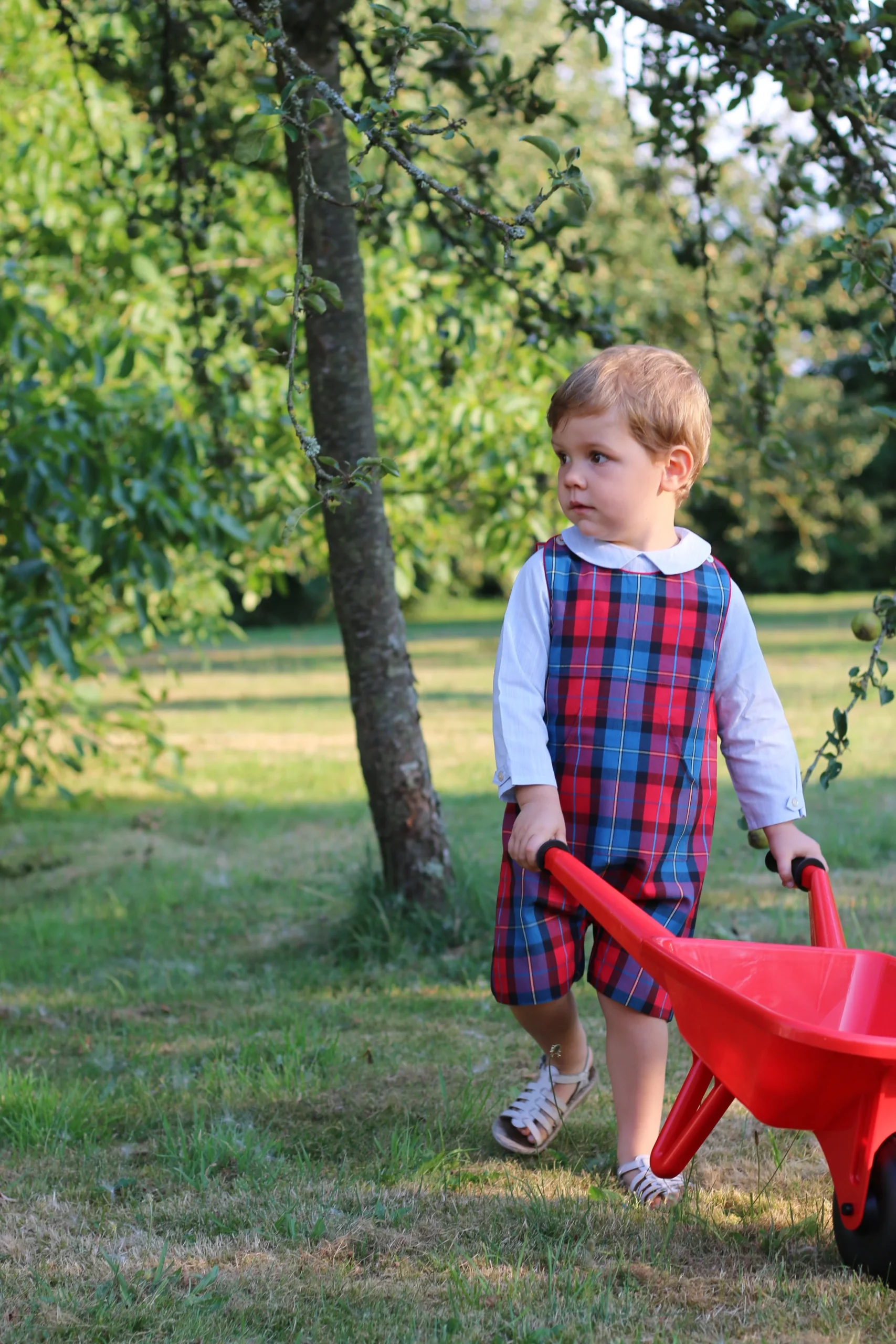 Baby boy tartan dungaree