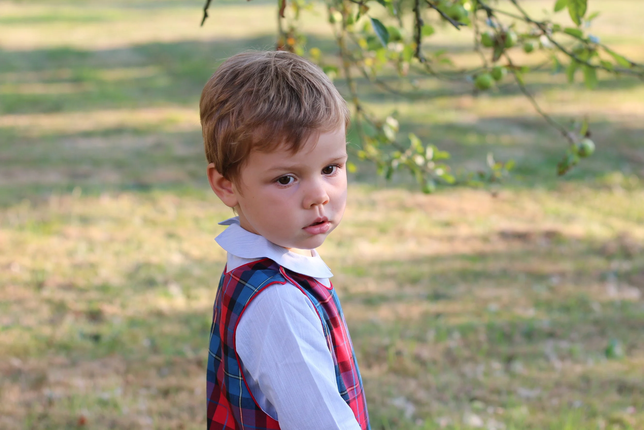 Baby boy tartan dungaree