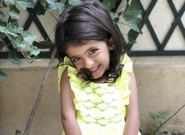 Beautiful little princess in her handmade yellow Netti dress