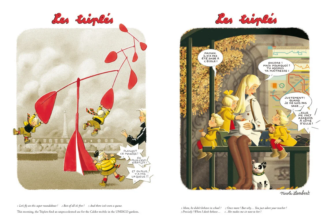 Iconic French children's book - Les Triplés by Nicole Lambert - gift from Paris