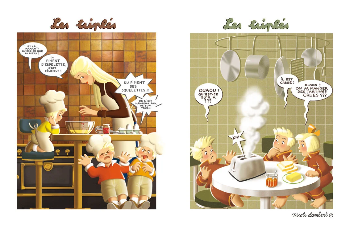 Iconic French children's book - Les Triplés by Nicole Lambert - gift from Paris