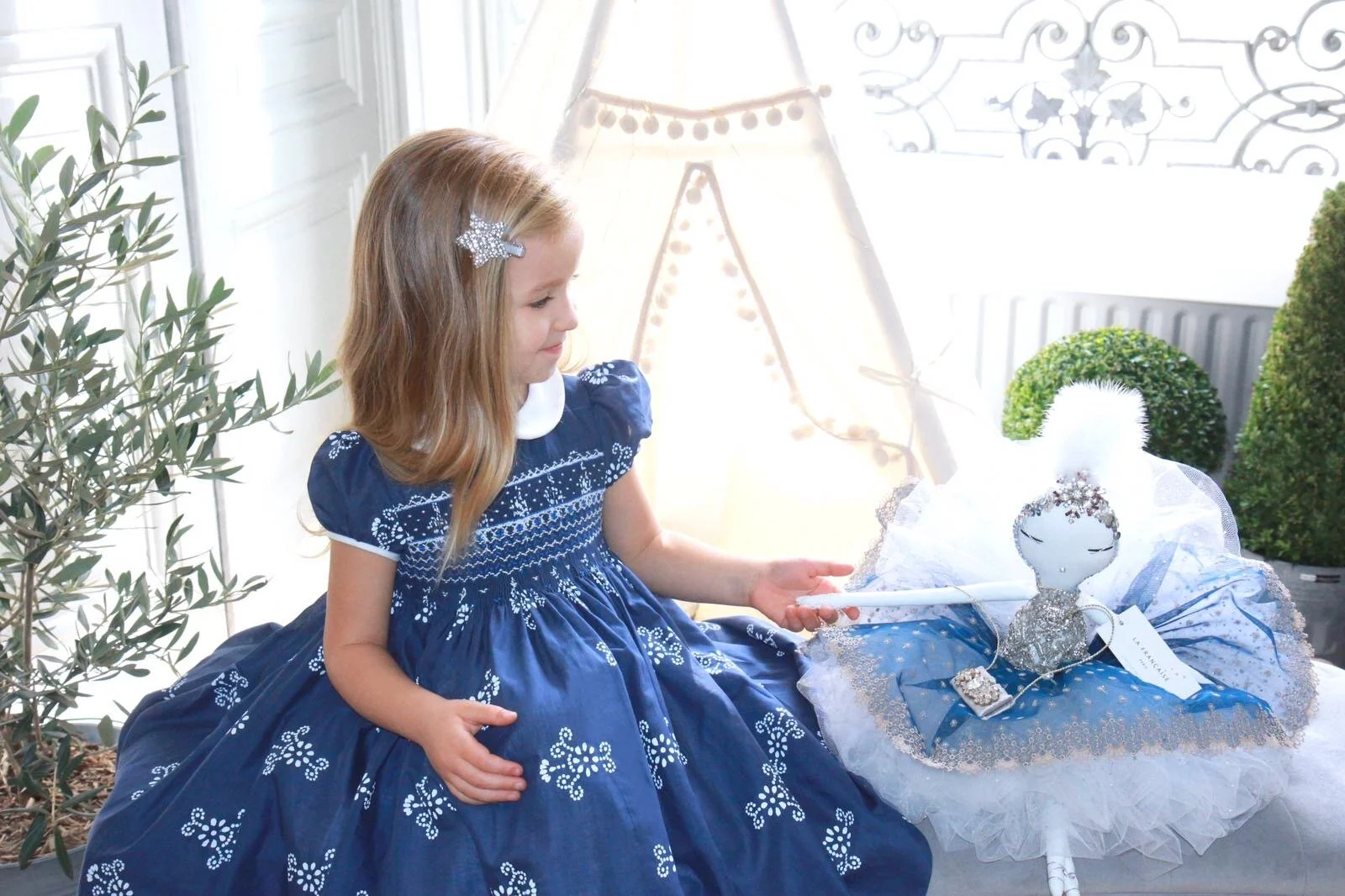 Handmade Cerise smocked dress