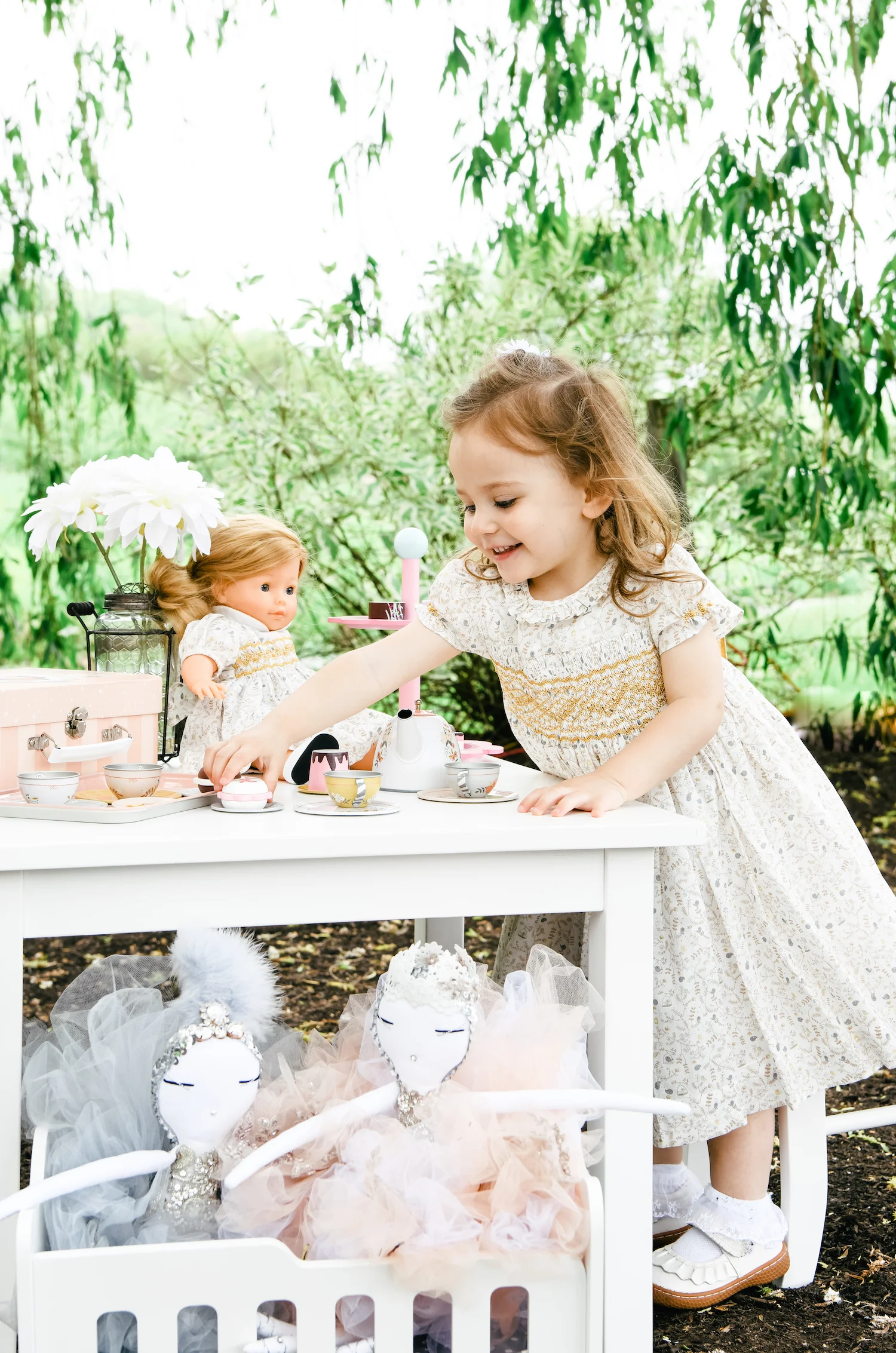 handmade smocked dress Parisian boutique children and baby birthday 