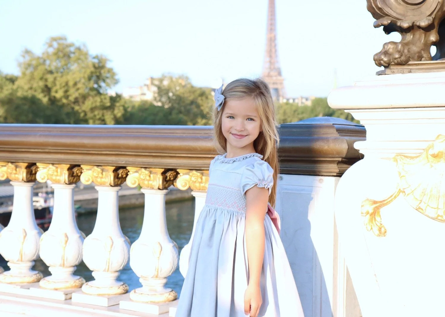 Paris French style handmade traditional smocked dress for babies and girls