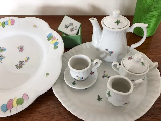 handmade painted porcelain tea set - children gift - Paris boutique