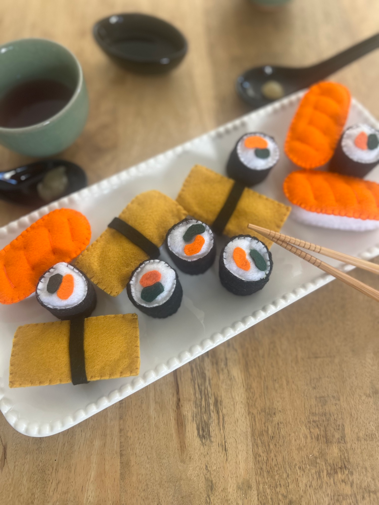  A sushi platter, rolled with care and no waste. 